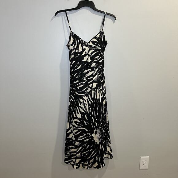 The Limited Silk Abstract Flower Slip Midi Dress Size 2 Y2K - Picture 1 of 5
